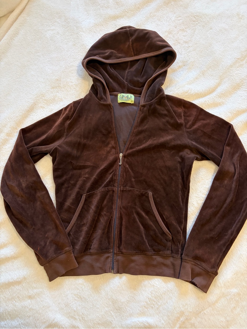 Juicy Couture Girls Brown Velour Zip Hoodie
